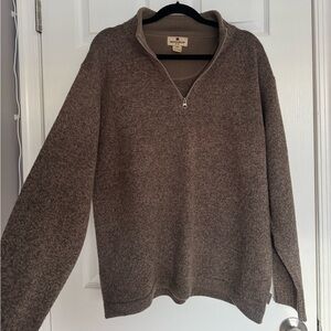 Woolrich Mens Large 100% Wool Long Sleeve Quarter Zip Pullover Gray Sweater